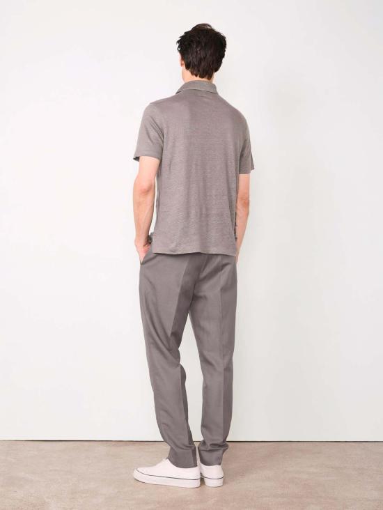  오피신 제네랄 폴로 티셔츠 시몽 가먼트 다이 폴로 스모크드 펄 - OFFICINE GENERALE