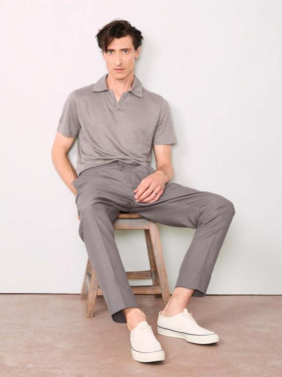  오피신 제네랄 폴로 티셔츠 시몽 가먼트 다이 폴로 스모크드 펄 - OFFICINE GENERALE