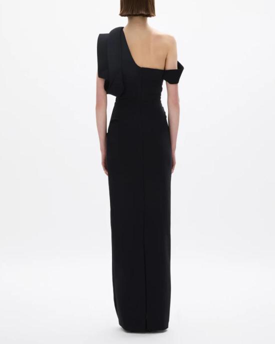  레이첼 길버트 원피스 로와나 원숄더 가운 블랙 - RACHEL GILBERT