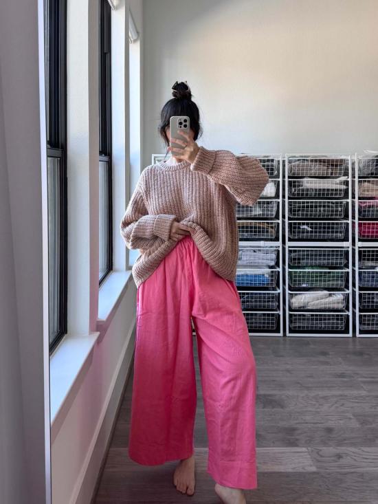  Nettle Studios 스트레이트 팬츠 네틀 스튜디오 미드 이지 팬츠 버블검 - OTHER BRANDS