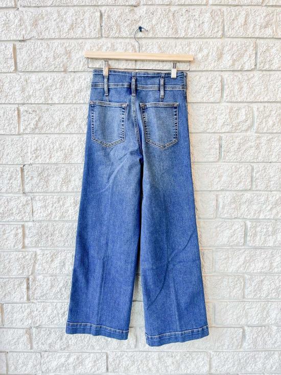  프레임 데님 팬츠 더 솔기드 와이드 팬츠 크롭 자선 행사 - FRAME