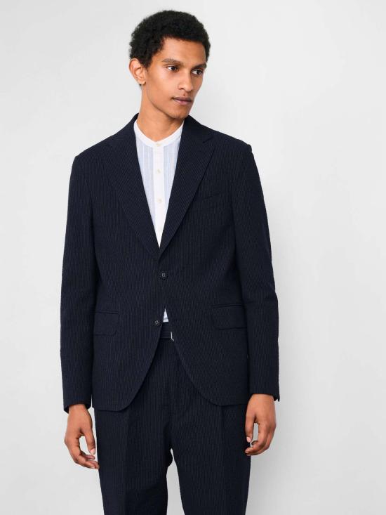  오피신 제네랄 수트 자켓 아르투스 이탈리아 스트라이프 시어서커 블레이저 네이비 잉크/화이트