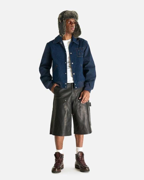  웨일즈보너 데님 자켓 웨일스 보너 에코 데님 바시티 재킷 - WALES BONNER