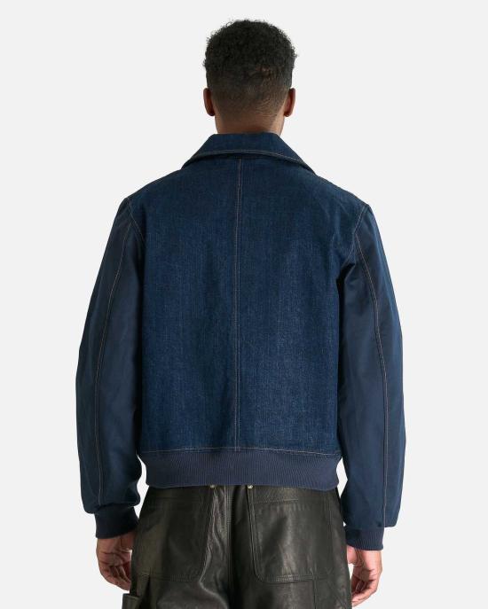  웨일즈보너 데님 자켓 웨일스 보너 에코 데님 바시티 재킷 - WALES BONNER