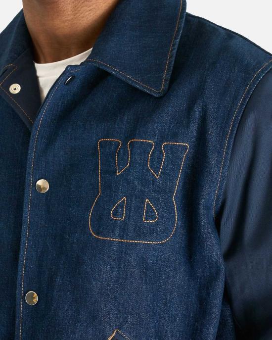  웨일즈보너 데님 자켓 웨일스 보너 에코 데님 바시티 재킷 - WALES BONNER