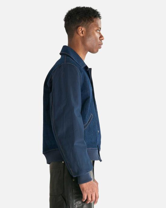  웨일즈보너 데님 자켓 웨일스 보너 에코 데님 바시티 재킷 - WALES BONNER