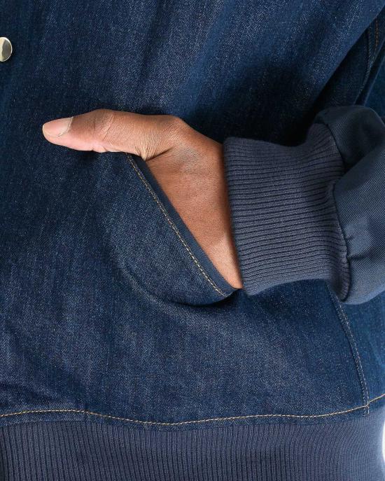  웨일즈보너 데님 자켓 웨일스 보너 에코 데님 바시티 재킷 - WALES BONNER