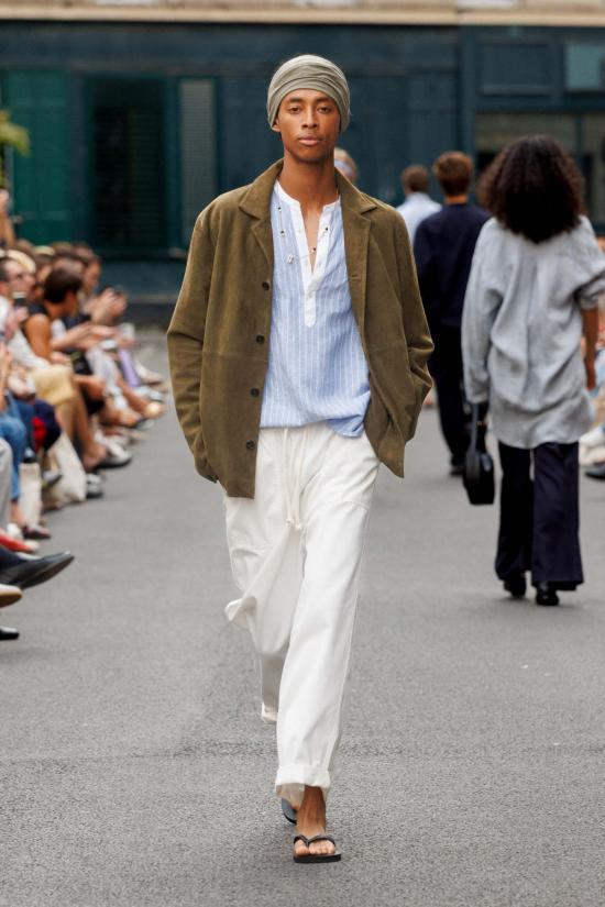  오피신 제네랄 스트레이트 팬츠 페리 화이트 코튼 트윌 팬츠