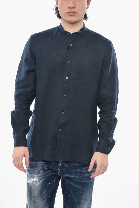  꼬르넬리아니 긴팔 셔츠 89P141 2111604 001 Blue