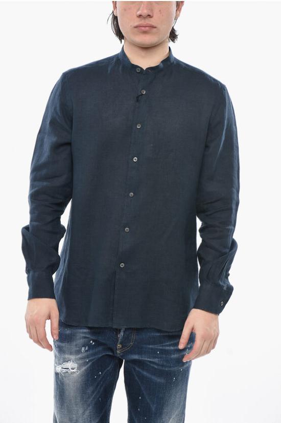  꼬르넬리아니 긴팔 셔츠 89P141 2111604 001 Blue
