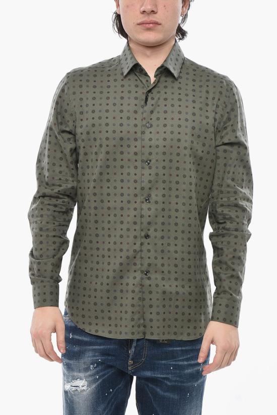  꼬르넬리아니 긴팔 셔츠 84PX81 8861265 051 Green