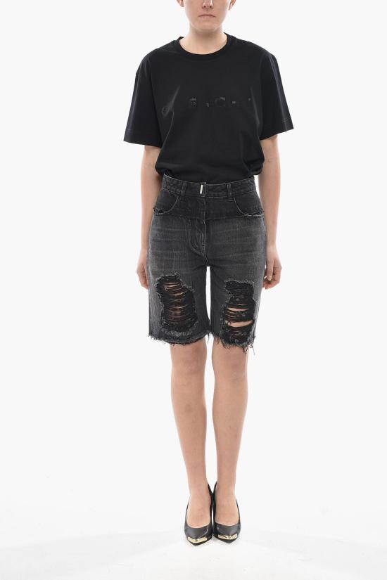  지방시 데님 숏팬츠 BW50XH5Y3P 001 Black - GIVENCHY