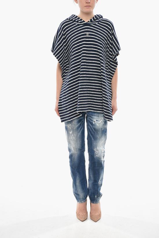  지방시 후드 티셔츠 BWJ04B3168 416 Blue - GIVENCHY