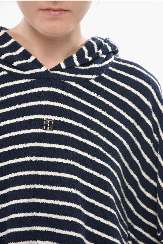  지방시 후드 티셔츠 BWJ04B3168 416 Blue - GIVENCHY