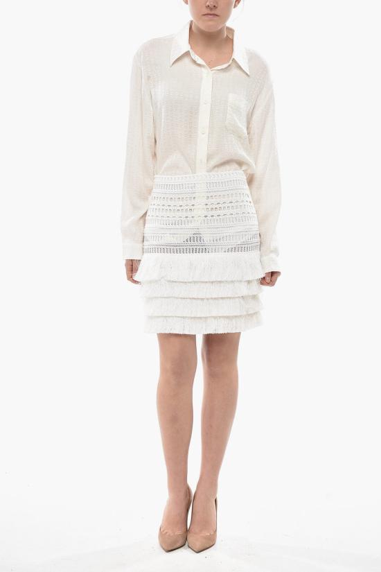  지방시 숏 스커트 BW40VV4ZMP 100 White - GIVENCHY