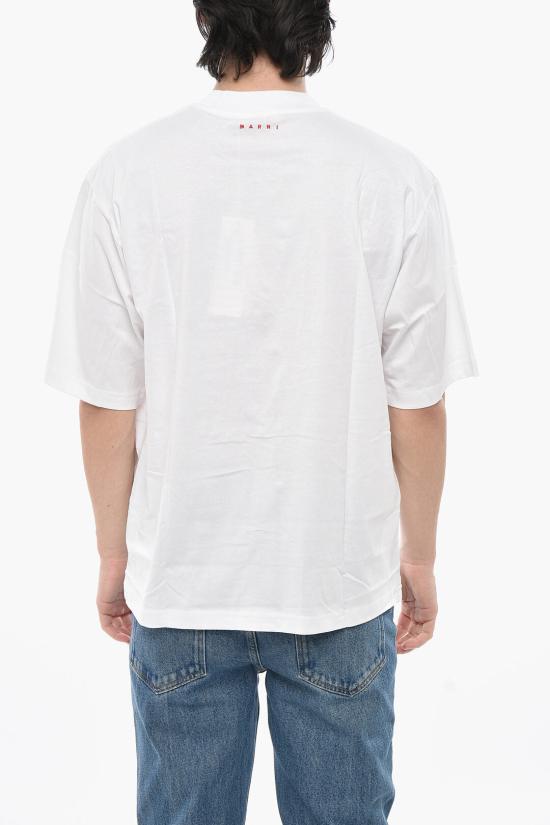  마르니 반팔 티셔츠 HUMU0223X2 UTCZ68 00R10 Bianco Giallo Nero - MARNI