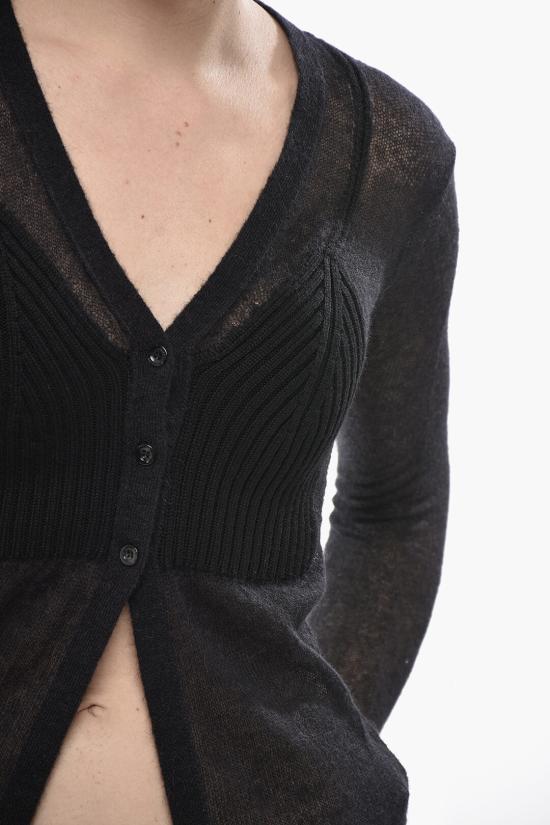  디젤 세미 트랜스페어런트 가디건 브라렛 A14311 0SKAX 9XX Black - DIESEL