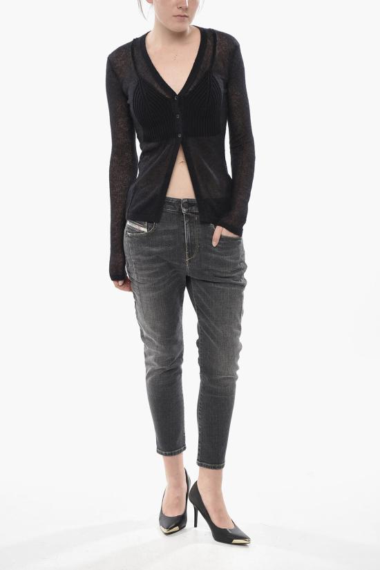  디젤 세미 트랜스페어런트 가디건 브라렛 A14311 0SKAX 9XX Black - DIESEL