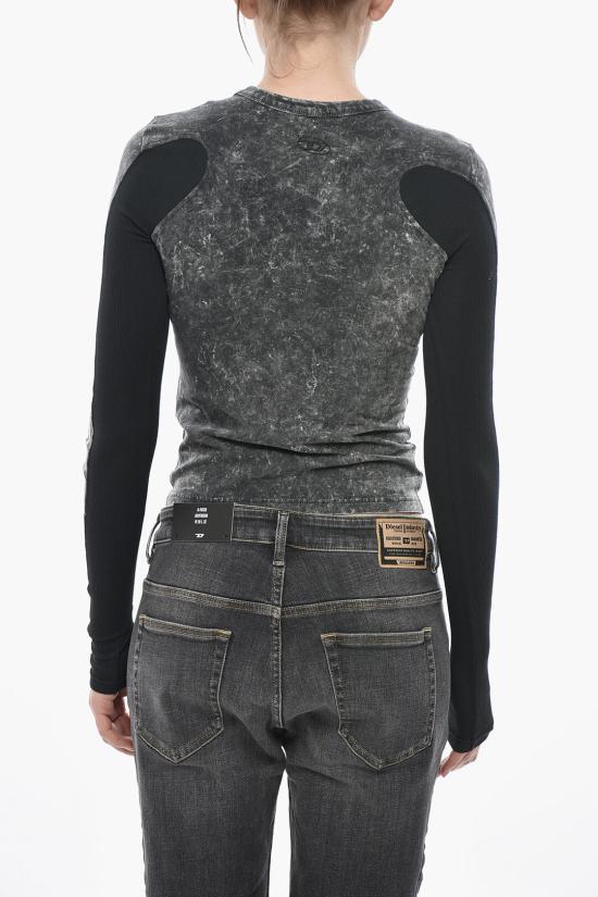  디젤 긴팔 티셔츠 A12076 0WGAJ 900A Nero Grigio - DIESEL
