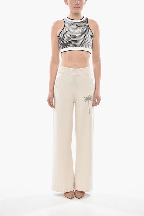  팜앤젤스 트레이닝/조거 팬츠 PWHT028S25KNI0010310 Black White - PALM ANGELS