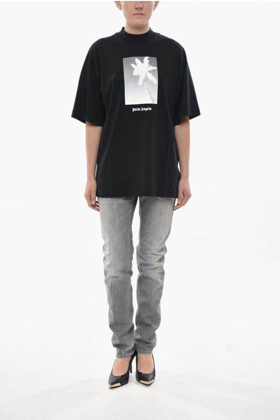  팜앤젤스 반팔 티셔츠 PWAA017F24JER0031009 Black - PALM ANGELS