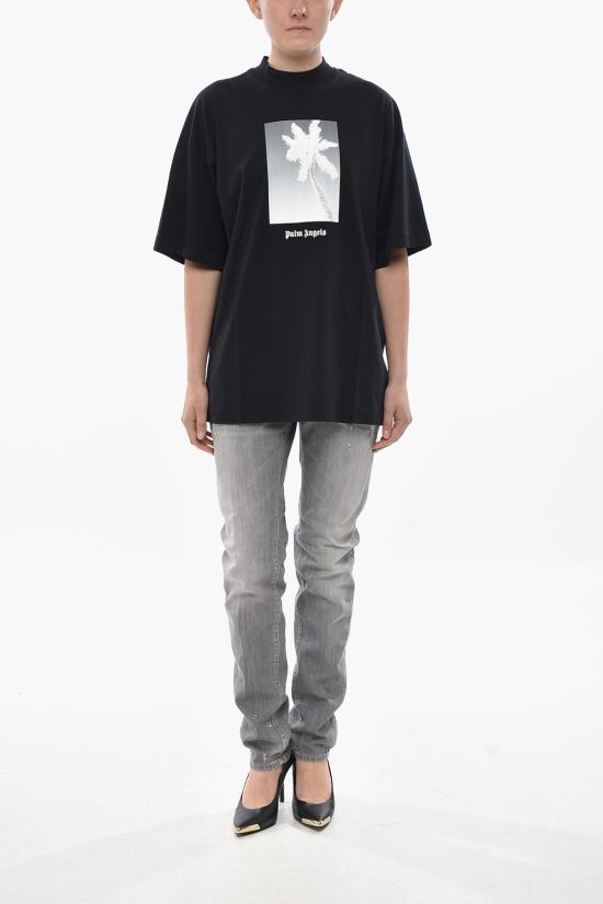  팜앤젤스 반팔 티셔츠 PWAA017F24JER0031009 Black - PALM ANGELS