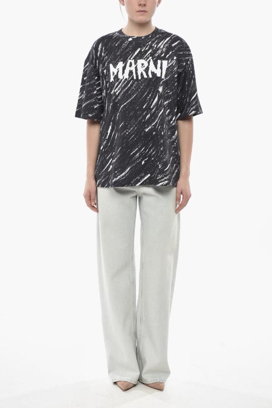  마르니 반팔 티셔츠 THJET49P08 USS018 CRN99 Black - MARNI