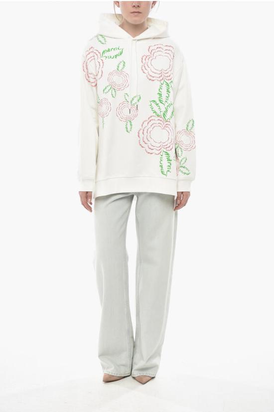  마르니 후드 티셔츠 FLJE0179P4USCW26 PFW02 White - MARNI