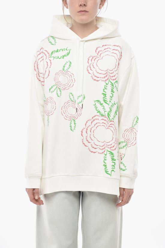  마르니 후드 티셔츠 FLJE0179P4USCW26 PFW02 White