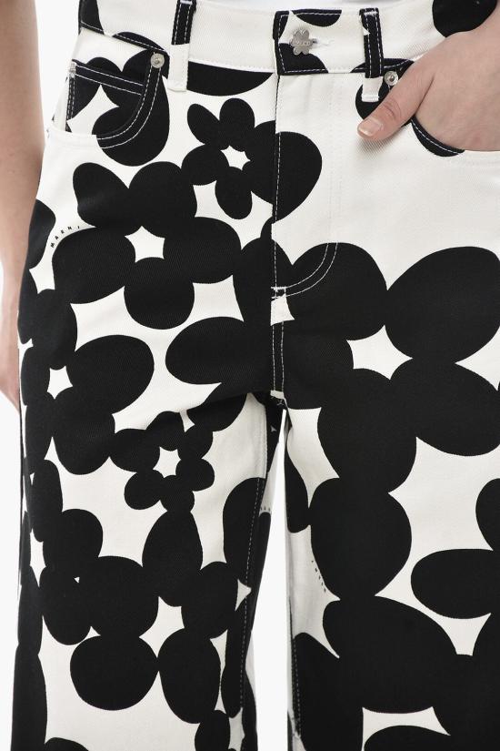  마르니 스트레이트 팬츠 PAMA0514S0 UTC462 DIN99 Black White - MARNI