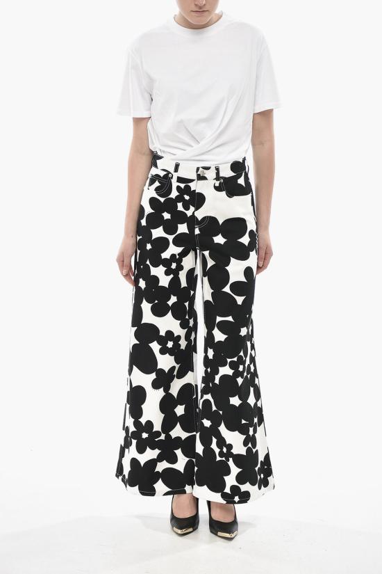  마르니 스트레이트 팬츠 PAMA0514S0 UTC462 DIN99 Black White - MARNI