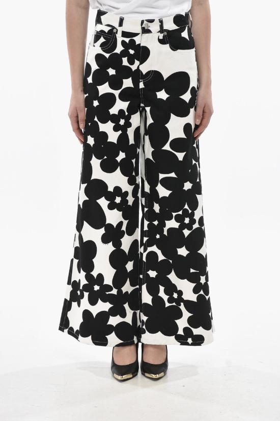  마르니 스트레이트 팬츠 PAMA0514S0 UTC462 DIN99 Black White