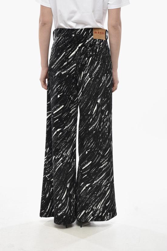  마르니 스트레이트 팬츠 PAJD0514A0 UTC432 CRN99 Black White - MARNI