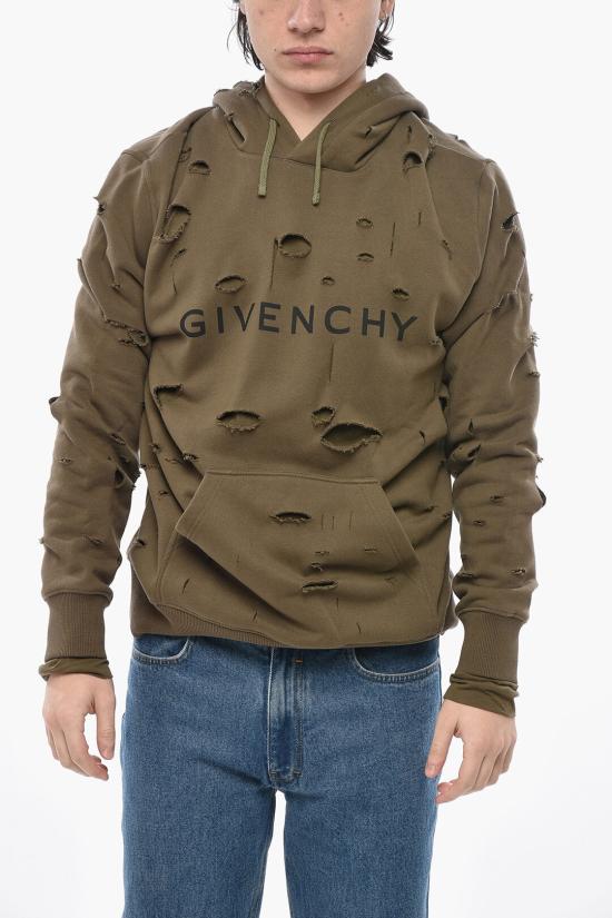  지방시 후드 티셔츠 BMJ0KF3Y8Y 305 Military Green