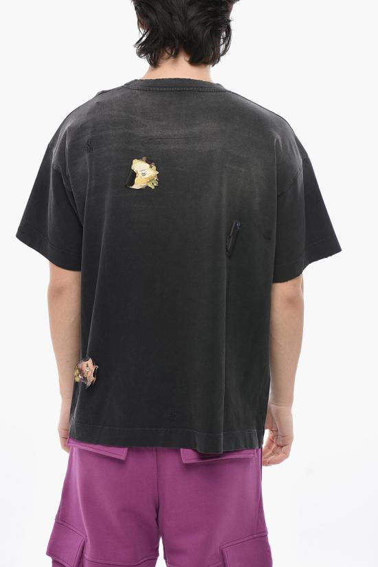  지방시 반팔 티셔츠 BM71JQ3YG8 001 Gray - GIVENCHY