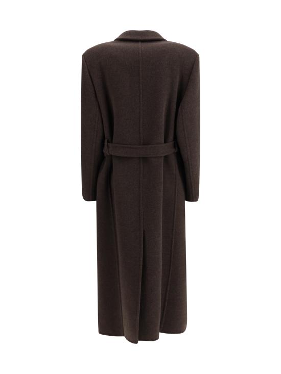 25FW 브루넬로 쿠치넬리 브루넬로 쿠치넬리 더블 브레스티드 피 코트 MD5329893 C017 BROWN - BRUNELLO CUCINELLI