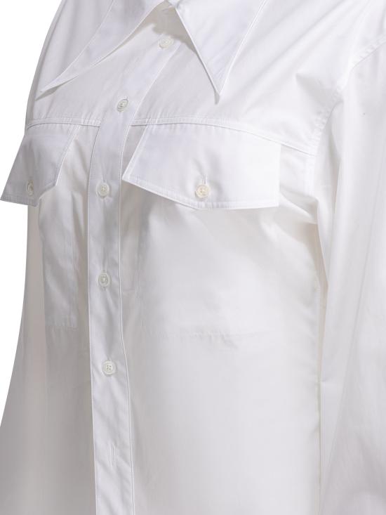 26SS 아미 코튼 샤프 칼라 피티드 셔츠 FSH807 CO0063100 White - AMI
