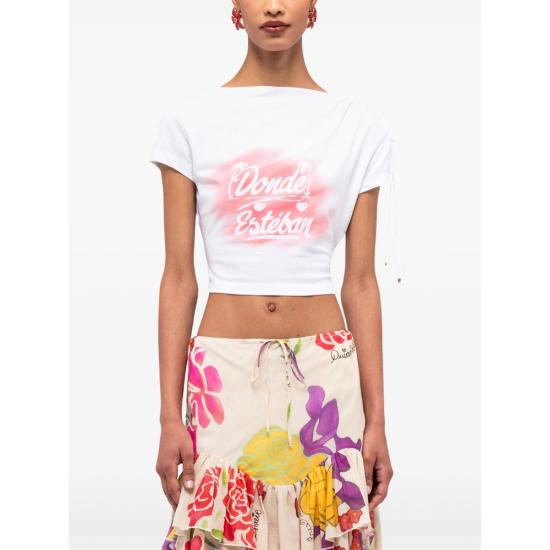 26SS Donde Esteban 반팔 티셔츠 D4 1 TEE 232 WHITE WHITE PINK - DONDE ESTEBAN