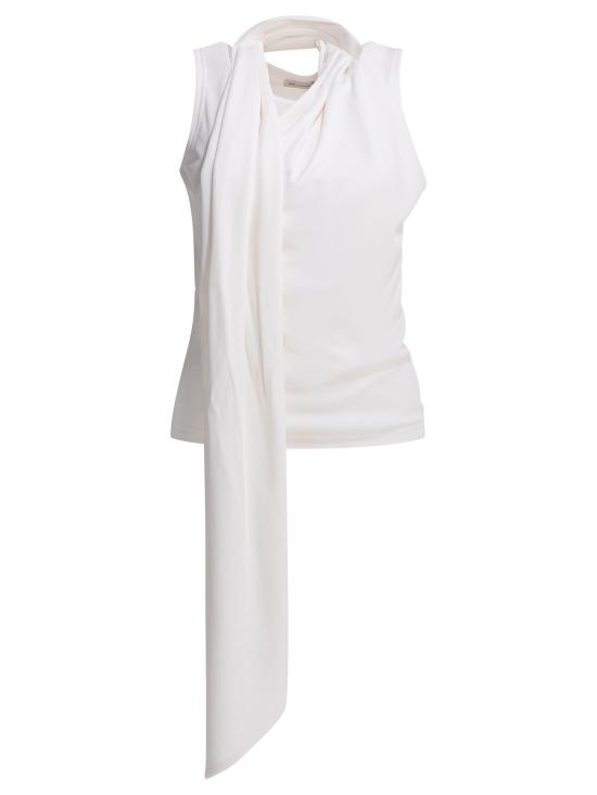 26SS 아미 저지 슬리브리스 라발리에르 탑 FTP827 JE0223136 White