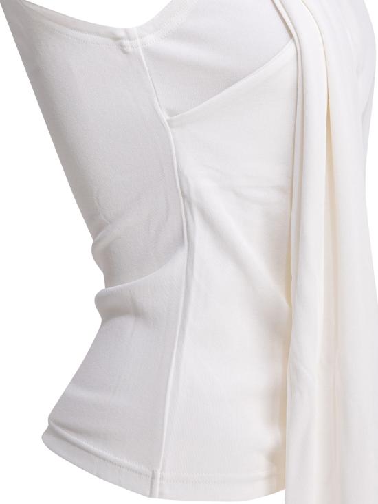 26SS 아미 저지 슬리브리스 라발리에르 탑 FTP827 JE0223136 White - AMI
