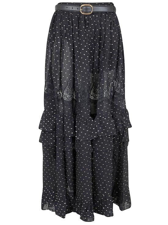 26SS 셀프 포트레이트 롱 스커트 RS26 196XSK BLACK