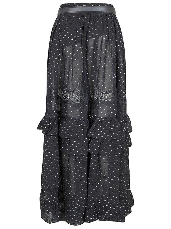 26SS 셀프 포트레이트 롱 스커트 RS26 196XSK BLACK - SELF PORTRAIT