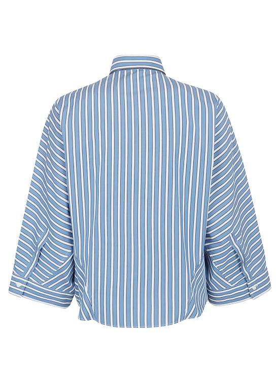 26SS 브루넬로 쿠치넬리 셔츠 MH749MX716 C001 CELESTE RIGA MARRONE BIANCO - BRUNELLO CUCINELLI