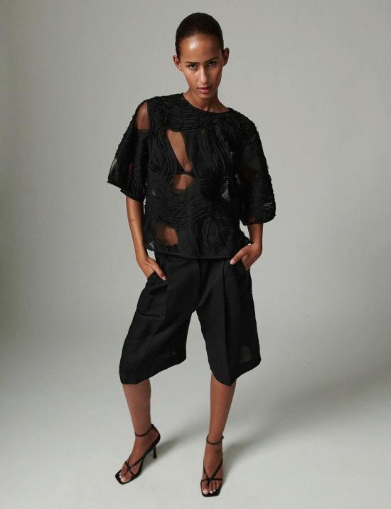  Day Birger et Mikkelsen 블라우스 Day Birger Et Mikkelsen 타티아나 크로셰 레이스 탑 블랙 - OTHER BRANDS