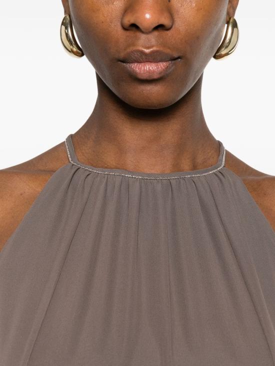 26SS 페세리코 미디 원피스 A02058 07309151 Brown - PESERICO