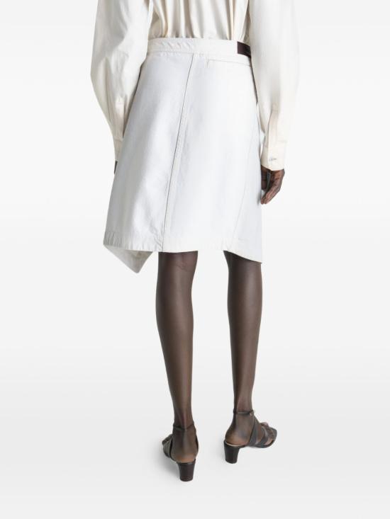 26SS 르메르 애시메트릭 데님 스커트 SK1072 LD1069WH086 White - LEMAIRE