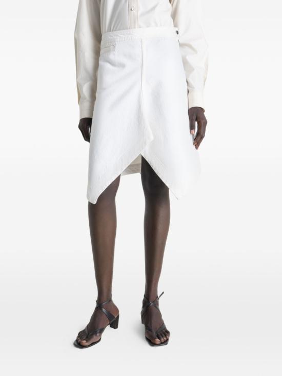 26SS 르메르 애시메트릭 데님 스커트 SK1072 LD1069WH086 White - LEMAIRE