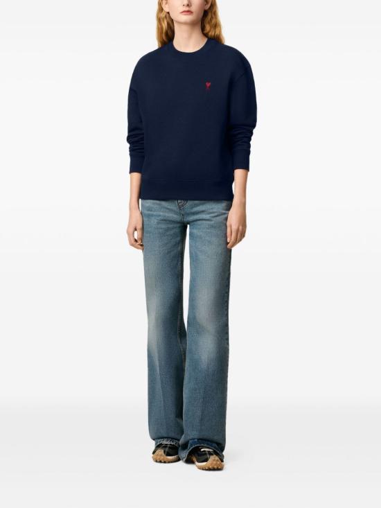 26SS 아미 스몰 하트 로고 스웨트셔츠 BFUSW035730 430 Blue - AMI