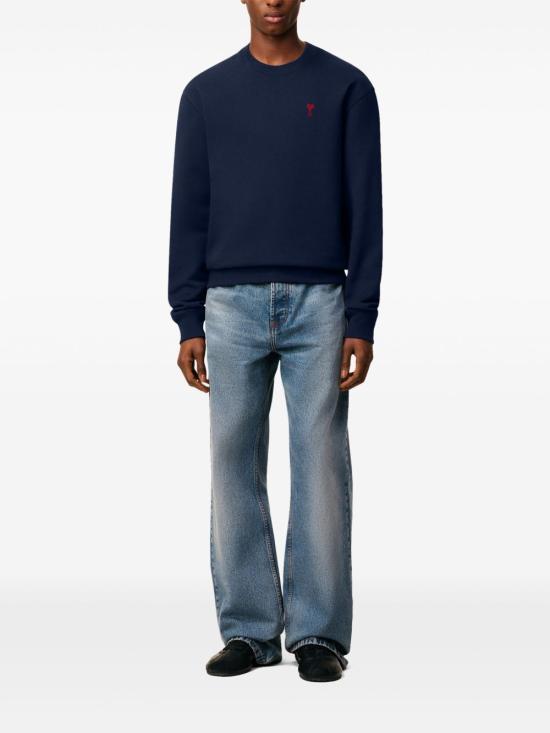 26SS 아미 스몰 하트 로고 스웨트셔츠 BFUSW035730 430 Blue - AMI