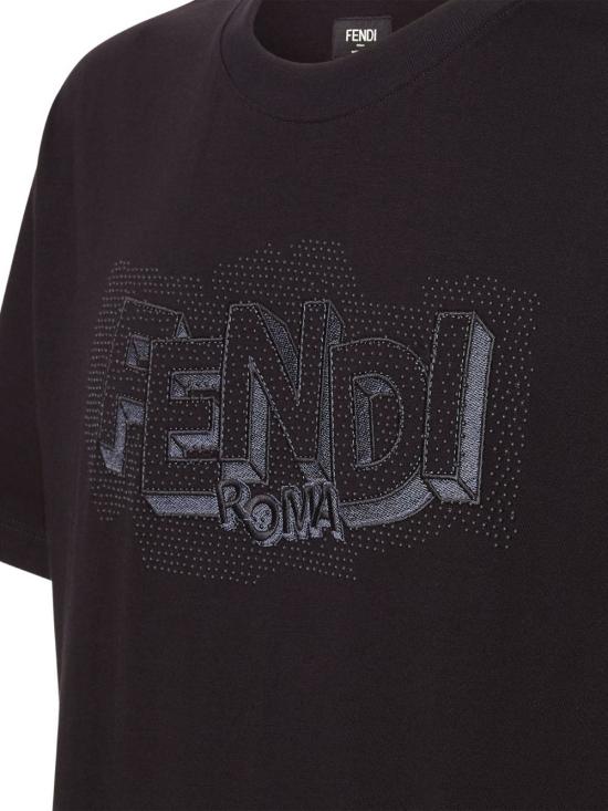 26SS 펜디 반팔 티셔츠 FY1319AW0W F0QA1 Black - FENDI